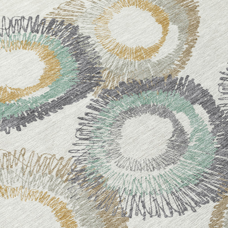 Machine Washable Indoor/Outdoor Corbin ACN2278 Geometric Rug, Rectangle 9' x 12'