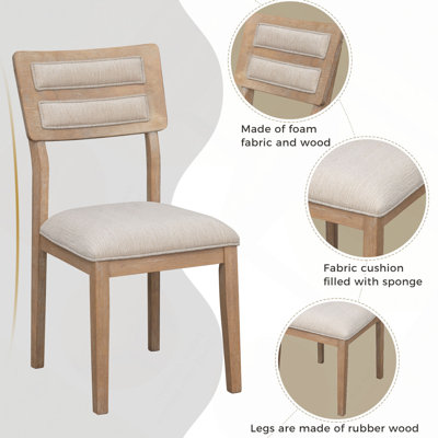 Classic and Traditional Style 6 - Piece Dining Set, Includes Dining Table, 4 Upholstered Chairs & Bench
