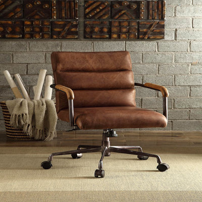 Chaise de bureau pivotante rétro avec base 5 étoiles