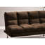 Lit futon contemporain en microfibre brun foncé, pieds et support supplémentaire pour une transformation rapide du lit, 2 sièges - support rembourré, conversion facile,