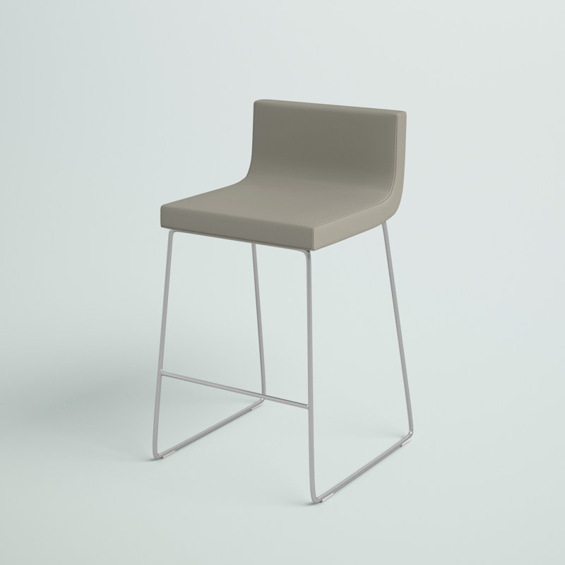 Tabouret de comptoir 25,5 po Gladwell, Similicuir gris clair (050)-bar/chrome