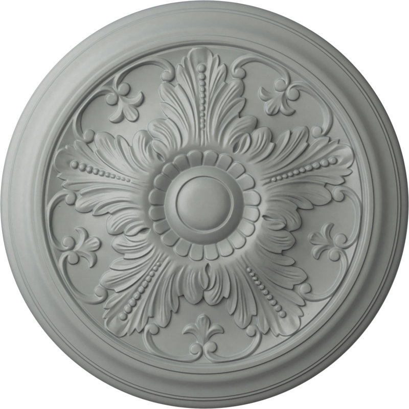 Endurathane Hamilton Ceiling Medallion, 17 3/8"OD x 1 3/4"P (Fits Canopies up to 3 3/4"), Hand-Painted Gold Finish, Primed