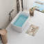 Baignoire de trempage autoportante en acrylique de 49 po, bain de trempage japonais de forme carrée, trop-plein chromé et drain rapide, blanc brillant-120935499