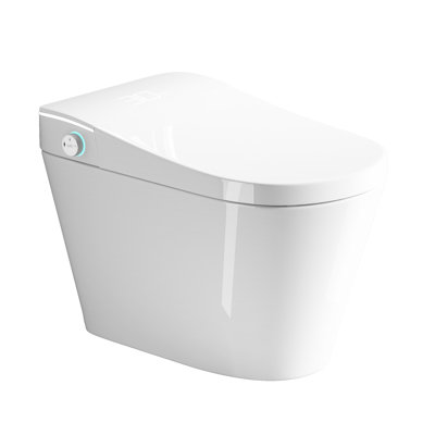 Intelligent Bidet Toilet With Auto Open Seat, Siphonic Jet For Waste Removal, Warm Air Drying And Led Display, White Ceramic Dryer, Flushing, Display Seat Temperature Adjustment, Color