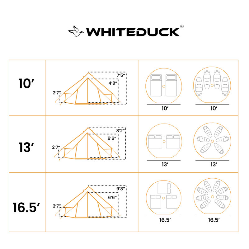 Regatta Bell Tent, Light Beige, 98" H x 156" W x 156" D
