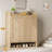 Natural Oak Rattan Shoe Cabinet, 4-Tier Modern Wooden Boho Storage with Double Doors for Entryway or Hallway-37582509-37582508