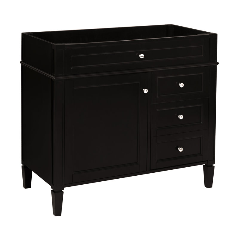 Meuble-lavabo de salle de bain 36 po sans lavabo supérieur, armoire de rangement moderne avec 2 tiroirs et tiroir escamotable