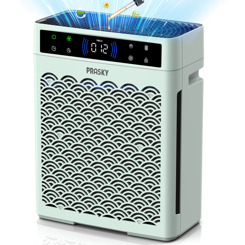 Smart & Quiet HEPA Air Purifier with Real-Time Air Quality Display, 3-in-1 Filtration for Allergies & Pets, and Aromatherapy Diffuser for Home