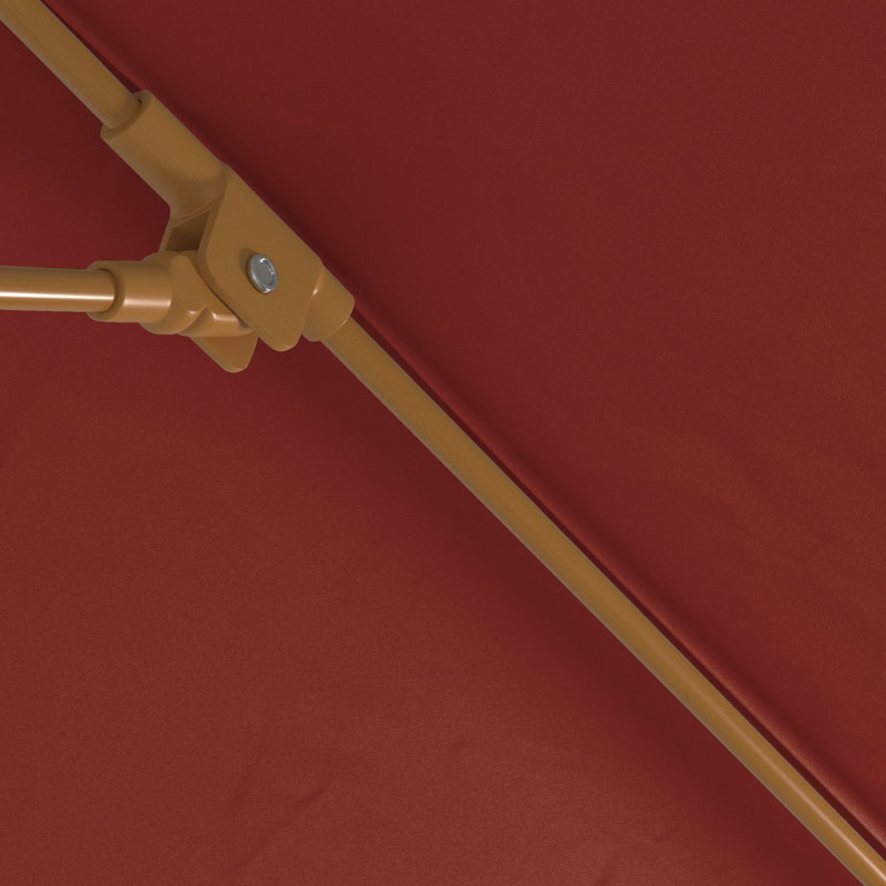 Parasol en bois de teck 11 pi, Rouge
