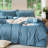 MooMee Lightweight Duvet Cover Set with Zipper Closure 8 Ties 100% Washed Cotton Linen Like Textured Soft Breathable All-Season-111275690-111219965