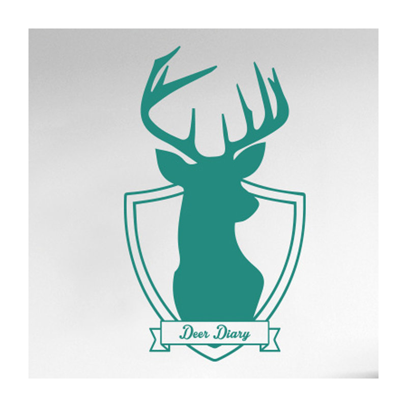 Animals Wall Decal, Aqua Green, Large