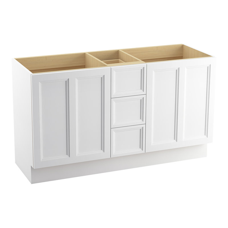 Base de meuble-lavabo 60 po Damask, Blanc lin