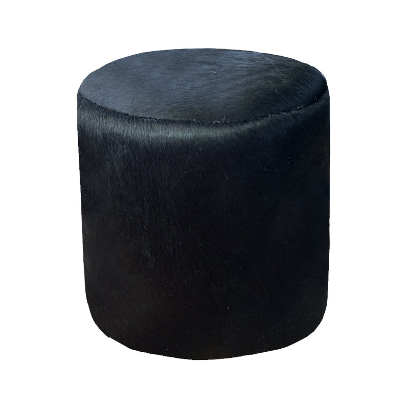Round Ottoman, Black