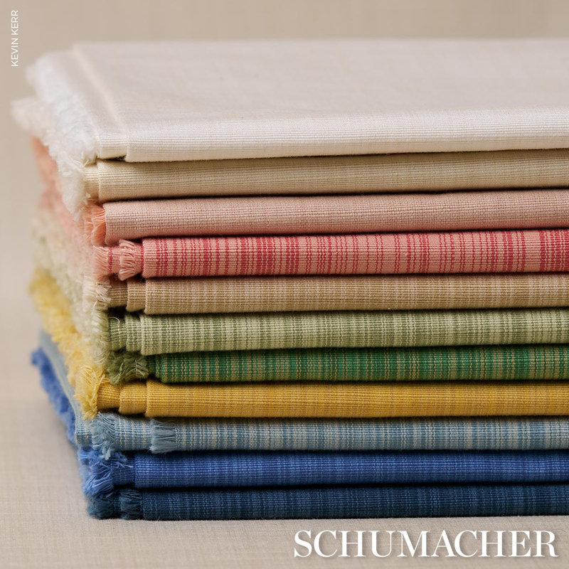 Schumacher x Mark D. Sikes Gracie Solid Strie Fabric, Faded Red