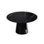 Table de salle à manger moderne 6 avec plateau de table rond en pierre frittée de 53,02 po et base noire robuste