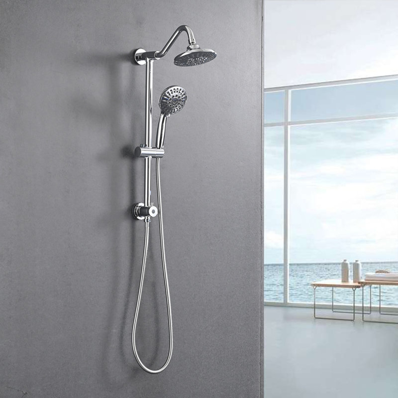 6 Inch Rain Shower Head With Handheld Shower Head Bathroom Rain Shower System