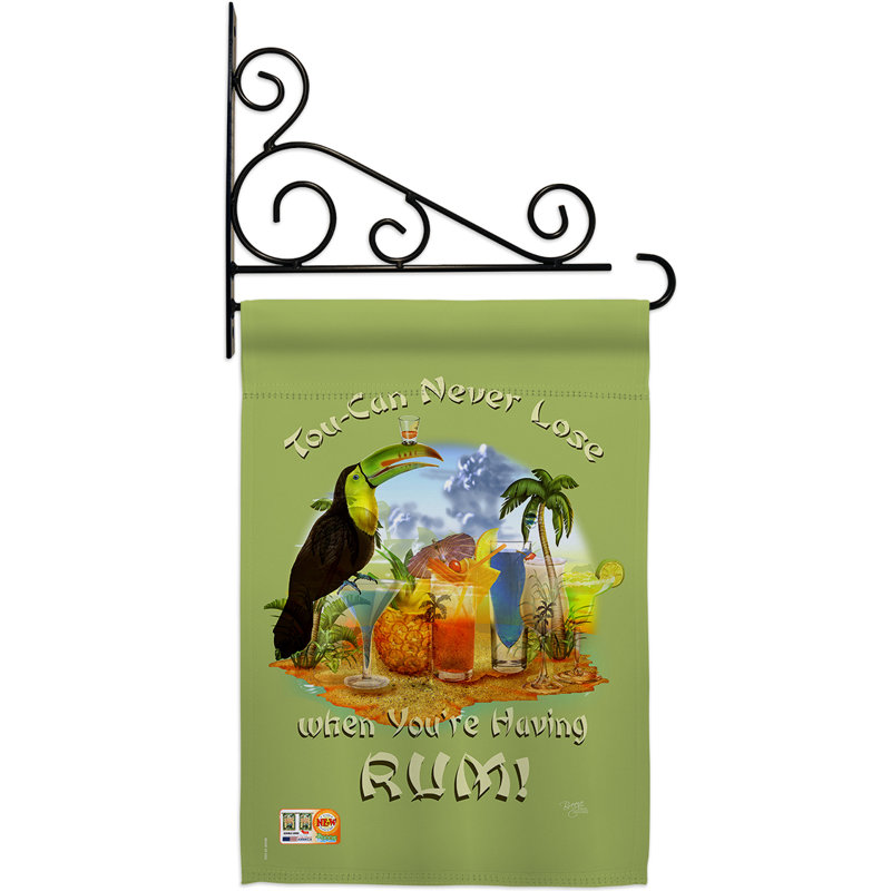 Le coussin décoratif de jardin à 2 faces de 19 po x 13 po cu-can never lose ensemble de drapeaux