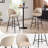 Swivel Bar Stools Set Of 3, Counter Height Bar Stools With Back & Metal Legs-Linen-1874607206