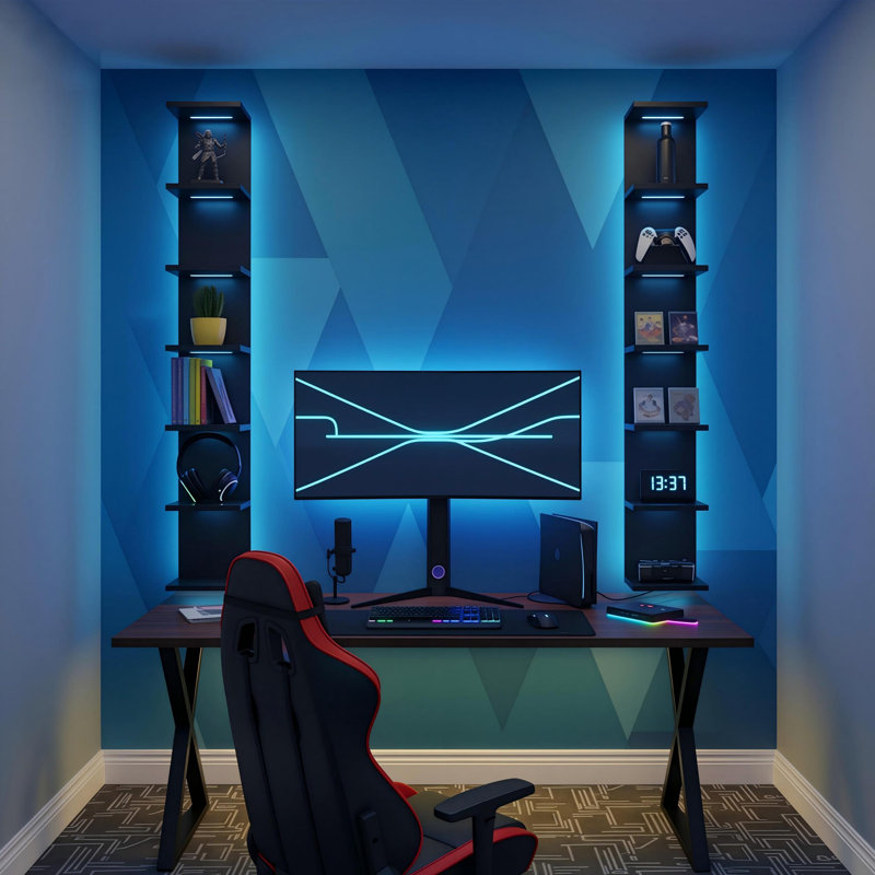 7-tier Rgb Wall Shelf, Black