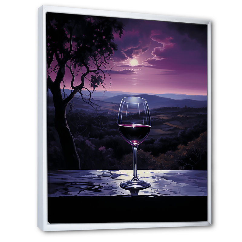 Shiraz Silhouette II, reproduction d'art sur toile, Cadre flottant blanc, H 32 po x l 24 po x P 1 po