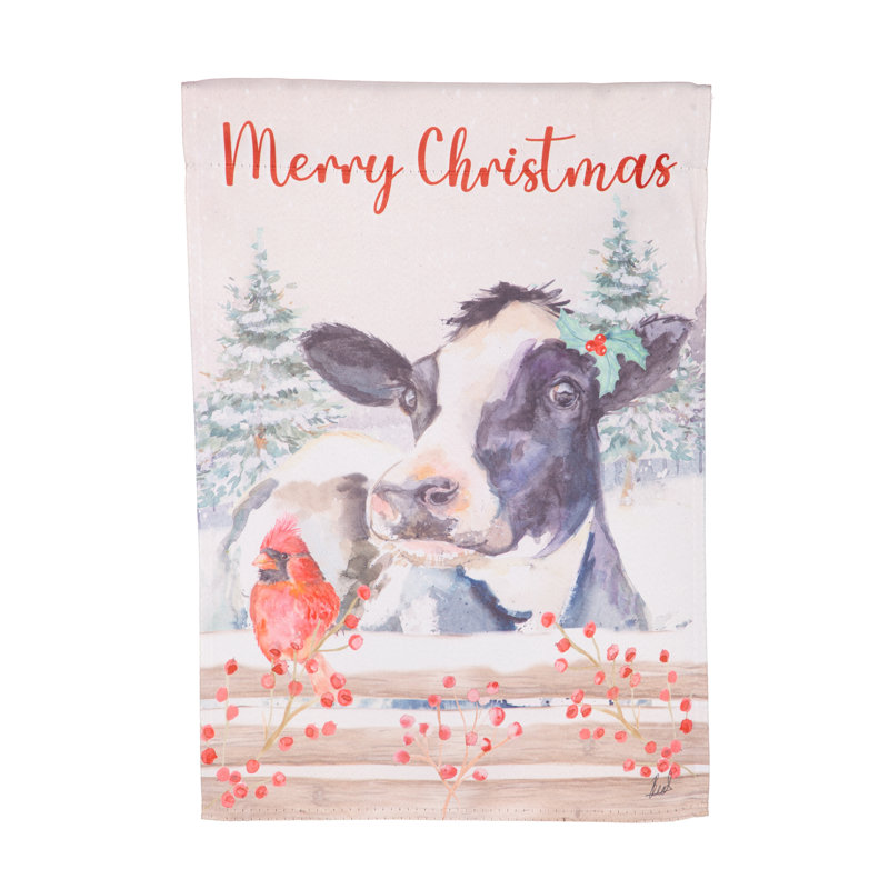 Drapeau de jardin Farm Cow and Cardinal
