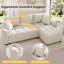 3 Seater Chenille Chaise End Sofa-1630232593