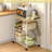 Rolling Kitchen Microwave Cart, 3 Tier Microwave Table Stand With Storage, Kitchen Utility Cart On Lockable Wheels, Small Coffee Station Shelf Rack Organizer For Living Room Office, Balcony-844996732