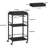 Black Bar Cart With Removable Tray, Home Serving Cart With Wine Rack & Glass Holder, Rolling Beverage Cart For Living Room Kitchen