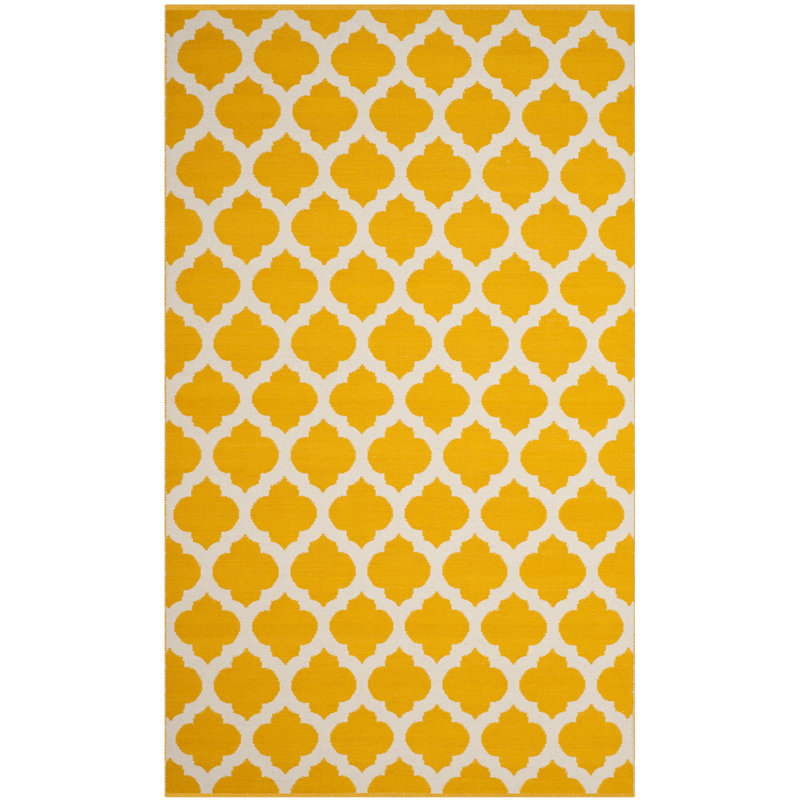 Romona Hand Woven Cotton Geometric Rug, Rectangle 3' x 5'