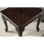 Table basse et table de bout en cerisier foncé 3 pièces, style fleuri, rectangulaire, rectangulaire pour le salon, avec détails élégants