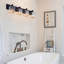 Éclairage pour meuble-lavabo moderne 4 lumières avec détails en cristal