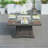 Carnelian Square Aluminum Propane Smokeless Fire Pit Table with Hidden Fuel Tank
