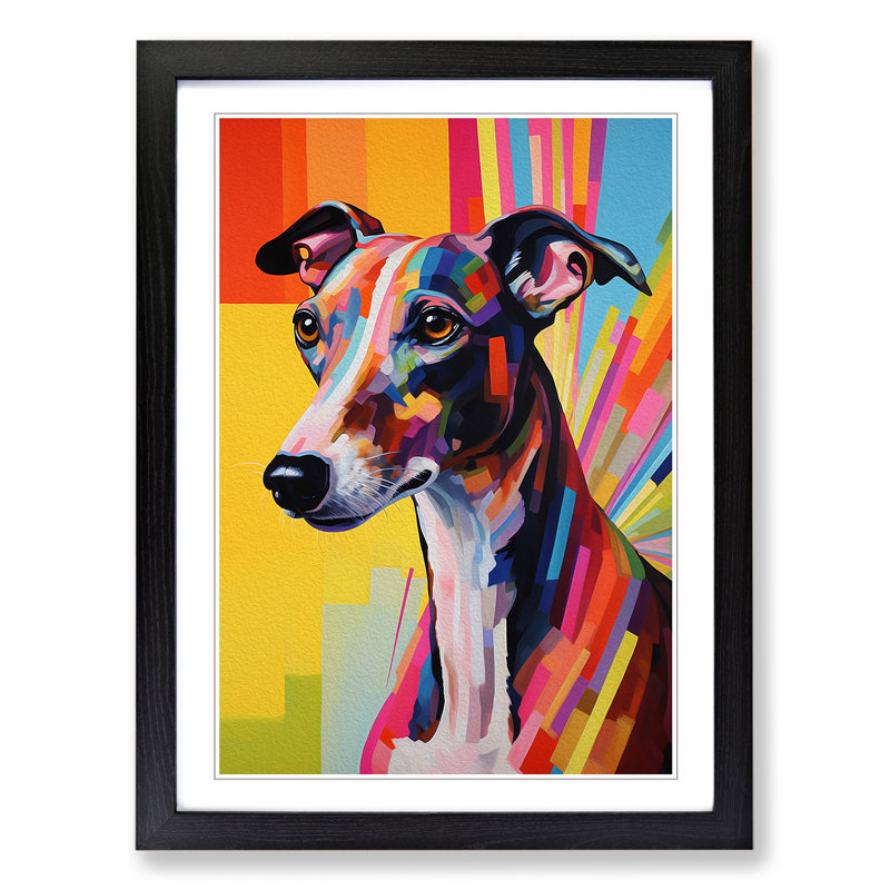 Greyhound Hard Edge Painting - Framed Print