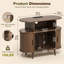 Pamapic Record Player Stand,Vinyl Record Storage with Power Outlet,Vinyl Holder with 3CD Rack,Walnut
