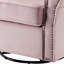 Fauteuil rose en tissu avec options pivotantes et oscillantes, garniture cloutée - des détails élégants qui ajoutent de l'élégance