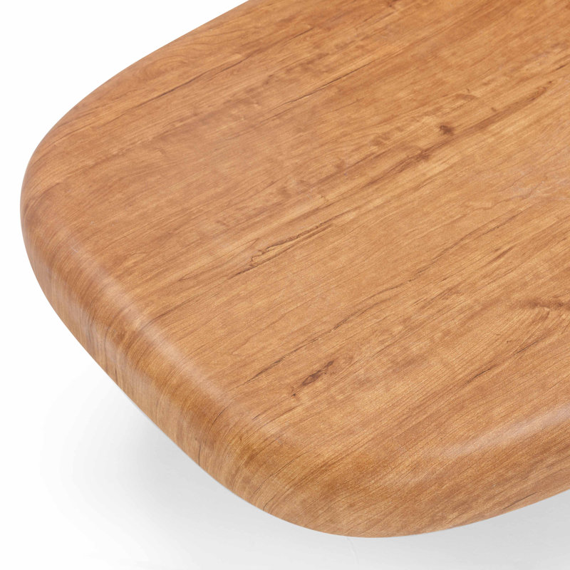 Table basse intérieure / extérieure à motif de grain de bois, Naturel