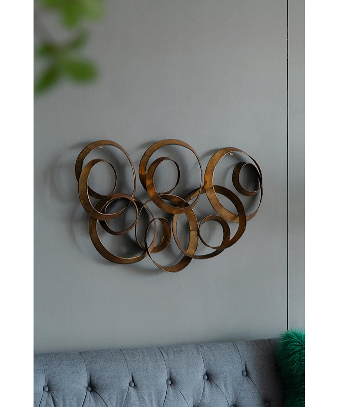 Décoration murale feuille d'or 38,5 x 22 x 4,2 po Seretha