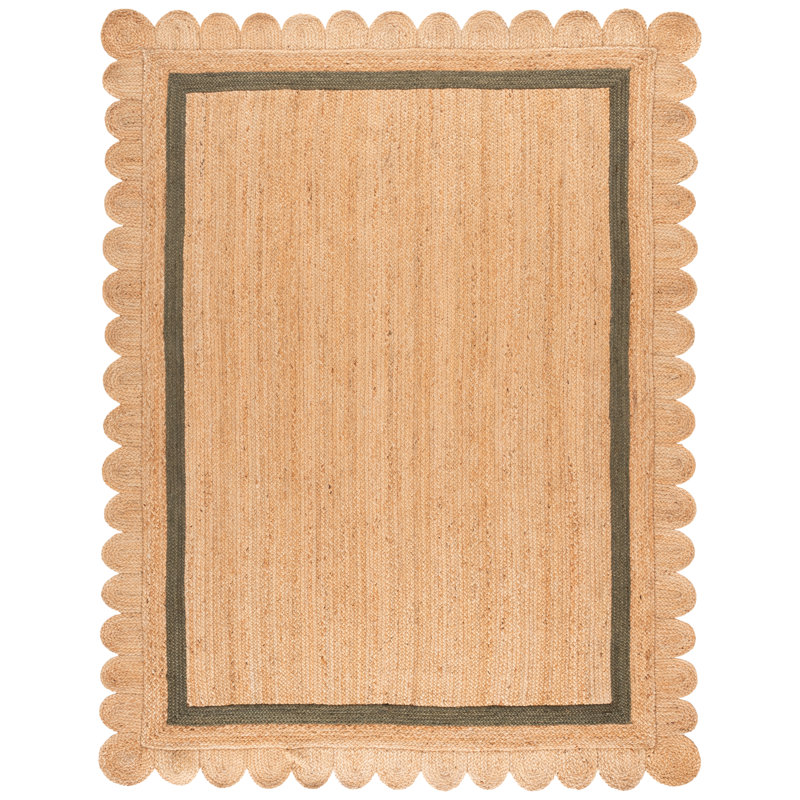  Tapis géométrique en jute tissé à la main Inaki, Rectangulaire 8 pi x 10 pi