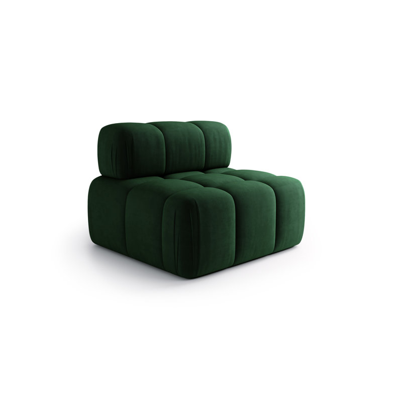 1 Seater Velvet Sectional, Green Velvet