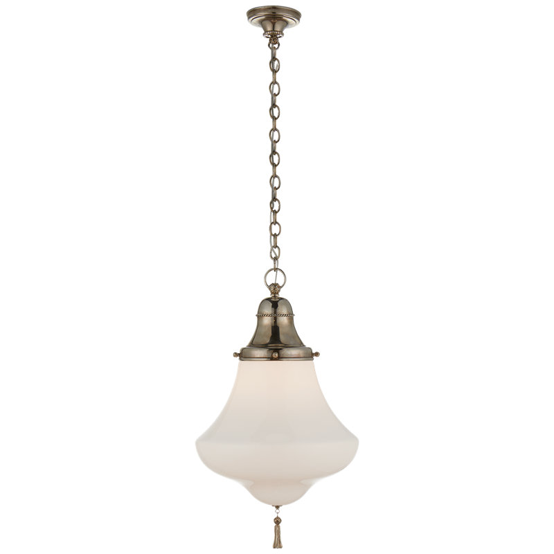 Ralph Lauren Home Xavier 1 Light Pendant, Butler's Silver, 23.5" H x 14" W x 14" D