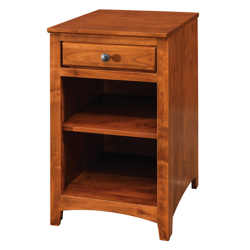 Rangement de bureau en bois massif Malani, Cerise antique