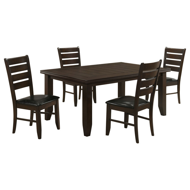 Ensemble de salle à manger 5 pièces Cornish Cappuccino, 5 pièces: table, 4 chaises