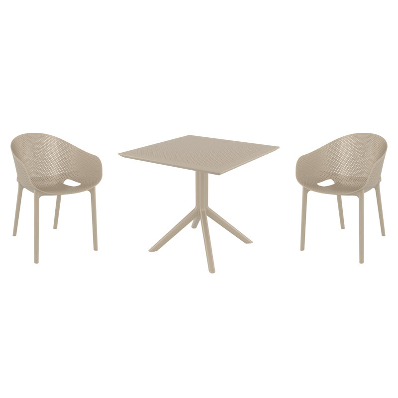 Farrah Square 2 - Person 31.5" Square Dining Set, Taupe