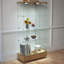 Vitrine moderne en verre avec 2 grands tiroirs et lumières DEL-206747327