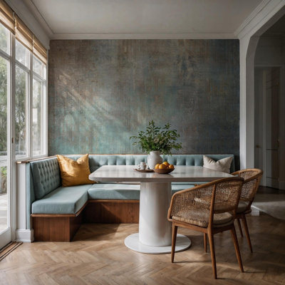 Distressed Teal Blue Texture Wall Mural | Rustic Concrete Look Wallpaper | Non-Woven or Peel and Stick