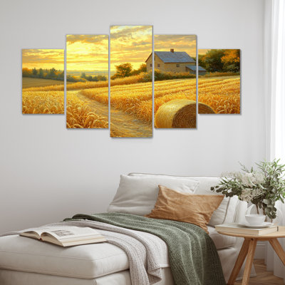 Countryside Golden Harvest Fields II - Countryside Wall Art - Country Wall Art Canvas