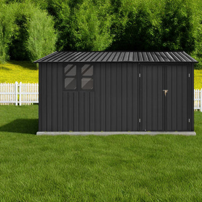 Durable Metal Storage Sheds, Black Modern Design, Spacious Garden Use