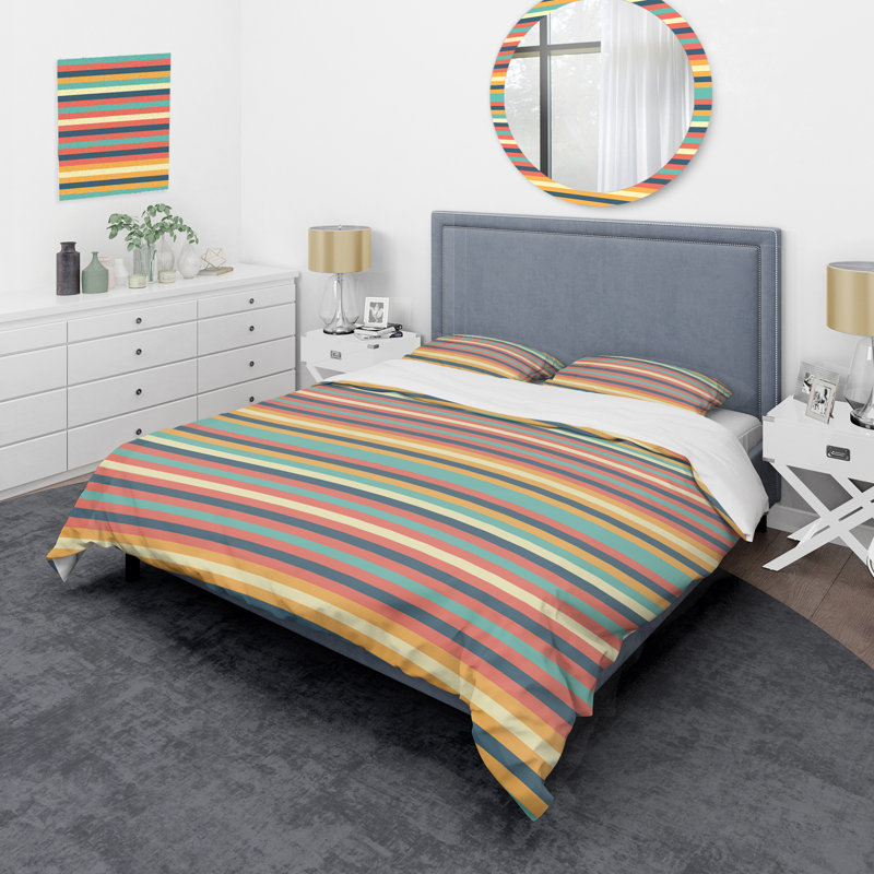 Ensemble de housse de couette en microfibre bleu / jaune 3 pièces