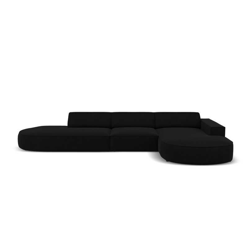 Modular L-Shaped Corner Sofa, Right Hand Facing, Black