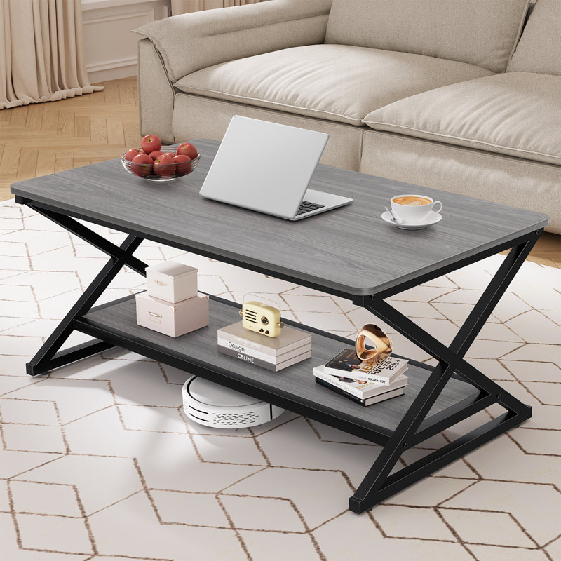 Table basse 39 po, H 17,75 po x L 39,37 po x l 23,62 po, Gris